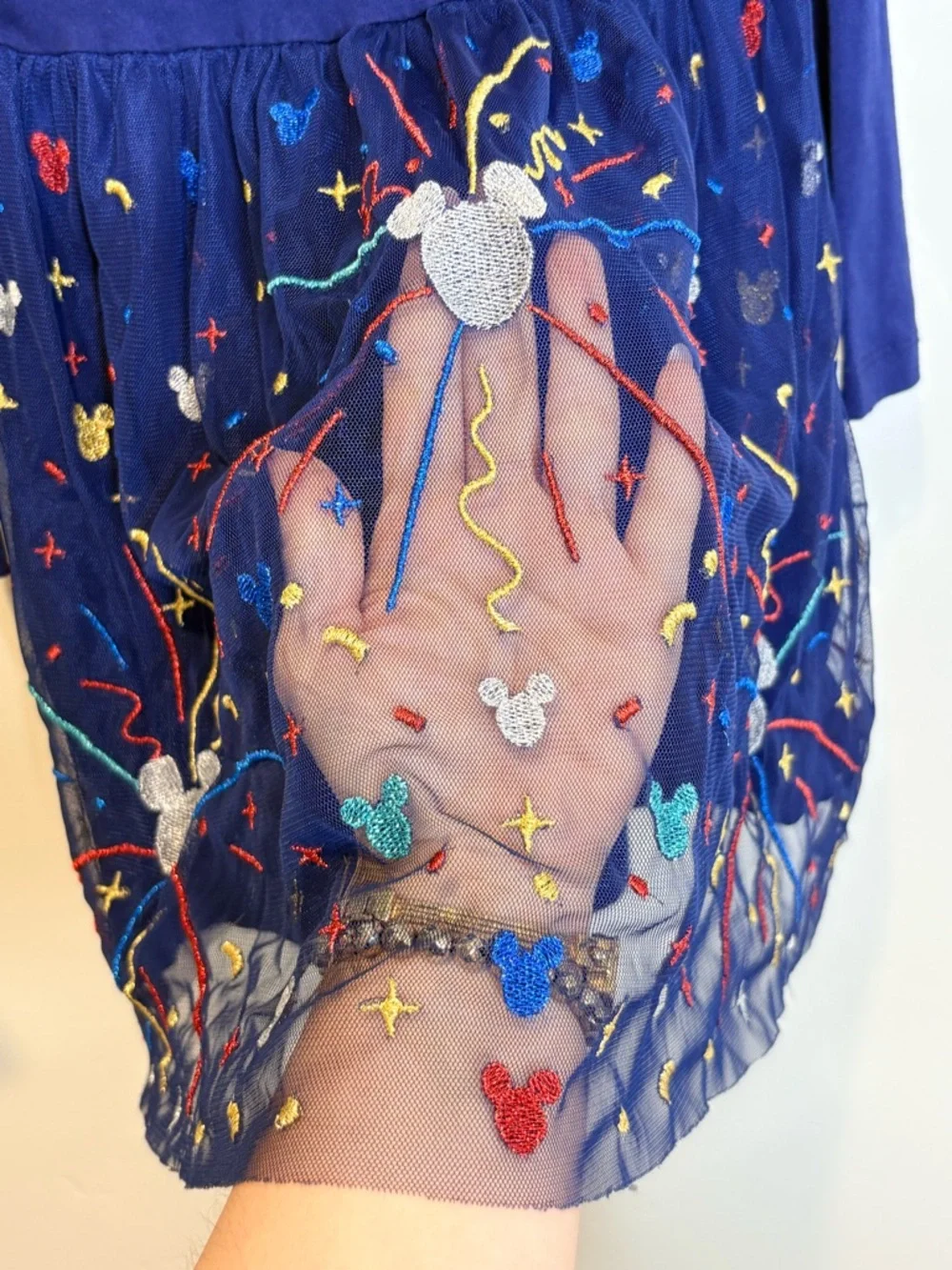 HANNA ANDERSSON Disney Mickey Mouse Fireworks Blue Tulle Dress